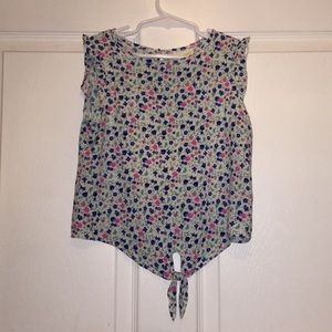 Crazy 8 girls colorful flower blouse.